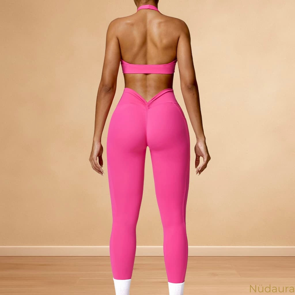 Nüdaura AeroForm Tank – Bright Pink color, full back pose.
