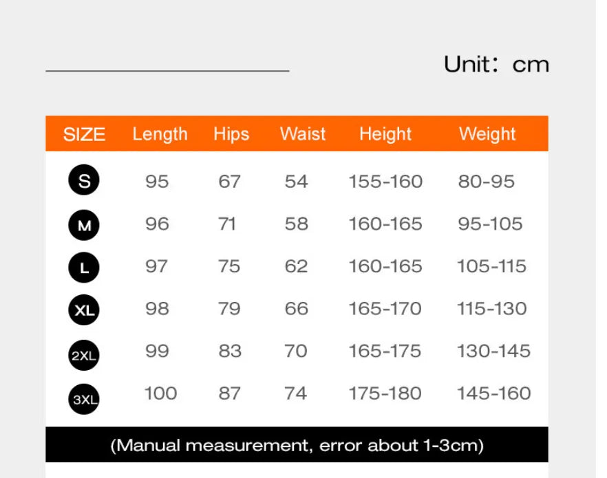 Nüdaura FlareForm Leggings – Size chart with waist, hips, length, height, and weight in cm.