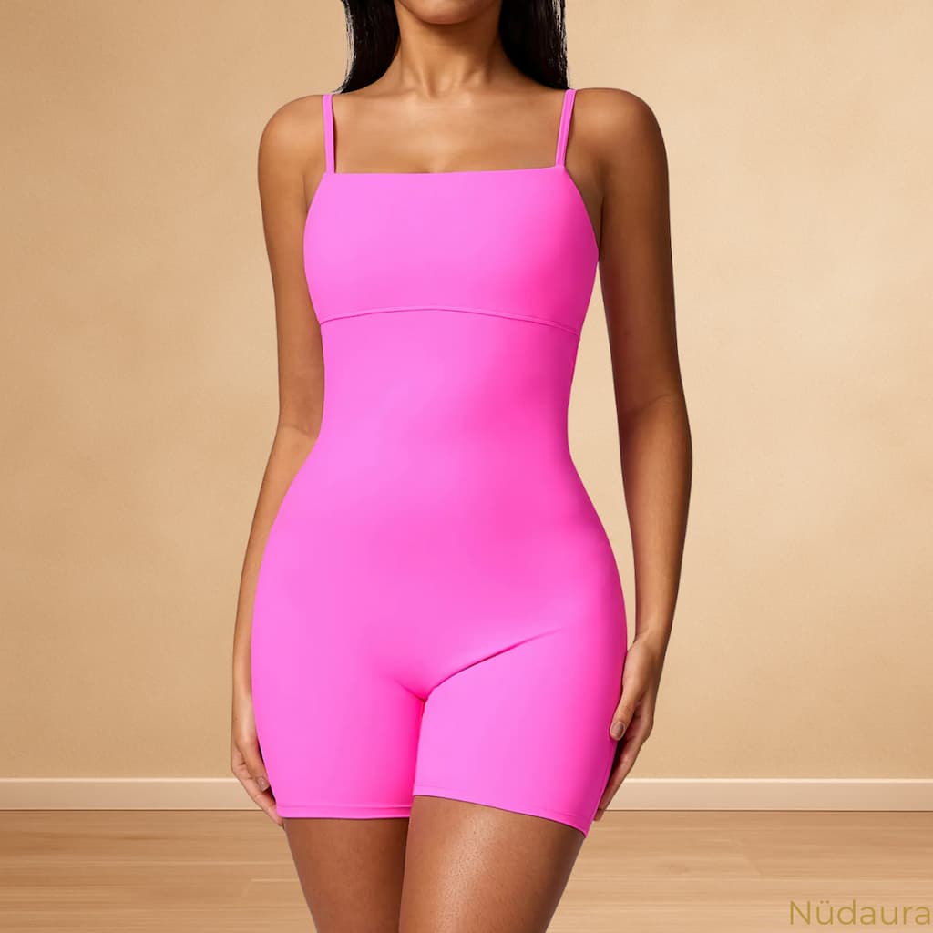 Nüdaura SculptForm Jumpsuit – Bold Pink color, front pose.